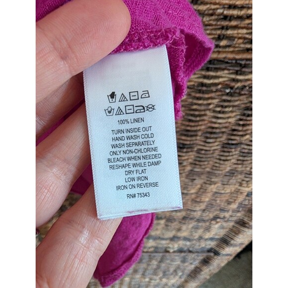 Tahari 100% Linen Short Sleeve Semi Sheer Lagenlook Tee Shirt Top Women's 2X - Picture 5 of 5